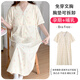 Ou Luxi's summer breastfeeding nightgown short-sleeved maternity confinement suit with chest pads large size pregnant women pajamas long hospitality delivery skirt feeding clothes SSY16803 3XL size recommended weight 148-170Jin [Jin equals 0.5 kg]