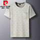 皮尔卡丹（pierre cardin）夏季爸爸短袖T恤男士冰丝圆领休闲口袋上衣中年透气宽松大码半袖 TC-短袖-687军绿 XL 175/135-155斤
