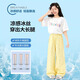
Pitt Pitt Girls Pants Summer 2025 New Thin Children's Ice Silk Quick-Drying Mosquito Repellent Pants Summer Big Children's Casual Wide Leg Pants 15277 Blue 140 cm