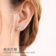Xinshe 999 sterling silver four-leaf clover earrings for women 2025 new popular light luxury niche design earrings birthday gift 999 pure silver four-leaf clover earrings