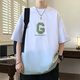 Tanz mit dem Wolf Universal Heavy Gradient Short Sleeve T-Shirt Herren Sommertrendmarke 2025 NEU NEUE HALFEVE LOSSE JUGENAGER 3523 ROTE EINZEL TOP M WIRT 90-115JIN [JIN GEWENT 0,5 kg] kann getragen werden