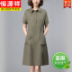 恒源祥棉麻连衣裙女夏2025新款今年流行宽松显瘦亚麻裙妈妈夏装休闲裙子 桔 M 建议100-120斤