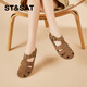 
Saturday Roman sandals for women flat bottom bag head retro casual trend 2025 summer new fashion versatile camel 37 (235mm) standard code
