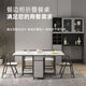 Jinni Yilan folding dining table household gray tabletop with storage cabinet removable small apartment dining table retractable with sideboard (1.2*0.4*1.85)