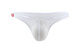 Gay ice silk thong, transparent underwear for men, men's low-waisted sexy T-pants with convex slim fit and breathable pants, white M European size 2.1-2.4