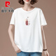 Pierre Cardin middle-aged mother 2025 summer short-sleeved T-shirt women's versatile thin loose casual fat slimming versatile top white 9896 style 2XL 130-145Jin Jin equals 0.5 kg