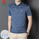 Mengtejiao men's mulberry silk short-sleeved T-shirt new summer style middle-aged dad casual striped polo shirt A829-blue M 165 suitable for 100-115Jin [Jin equals 0.5 kg]
