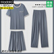 Modal Herren Pyjamas Sommer kurzärmelige Hose dreiteiliger Set cool und dünner Stil großer Größe für Herren-Heimkleidung QKM1694-3 4xl