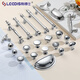 
Lides French light luxury chrome bright silver cabinet door handle modern simple cream fume cabinet wardrobe drawer cabinet handle 6197-single hole-ball with feet