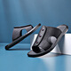Nosskiss International Luxury Brand Herrenschuhe und Pantoffeln High-End-Sandalen für Männer bequeme, rutschfeste Flops modisch und vielseitig Strand Drag Black [Markengeschenkbox] 40