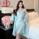 Langsha Light Luxury New Sexy Sexy Sexy Pajama для женщин в летней подвесной ночной рубашке весны и осенней льдом Silk Silk Lemport Thin Home Cust S9901# Putterfly Purple M 80-Jin [Jin равняется 0,5 кг]