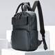 KPV Herrener echter Leder -Rucksack großer Kapazität Geschäftsreise -Computer -Rucksack neuer Stil 9196 Schwarz