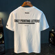 GUANGAN AEPE letter printed trendy brand heavyweight short-sleeved T-shirt for men 2025 summer thin loose casual half-sleeved T-shirt for men white JSW9921 L suitable for 109-123Jin Jin equal to 0.5kg wear
