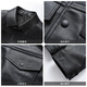 
Jinlilai [top layer cowhide] autumn and winter new leather jacket for men's retro fashion lapel single-breasted jacket black-99 2XL 185/100A Recommended 150-160Jin [Jin equals 0.5 kg]