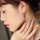 RUOHUA Liuguang 5-6mm Pigeon Blood Ruby Earrings Women's Colorful Ear Hooks Thick Gold Earrings Birthday Gift