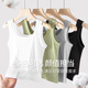 Langsha threaded vest women's underwear, sleeveless white bottoming shirt for spring and summer, thin slim fit with black suspenders inside, short white, high elastic thread M (80-100Jin Jin is equal to 0.5kg can be worn)