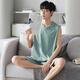 Langsha Pajamas de hielo para hombres Pajamas para hombres VEST Summer Maneveless Modelo delgado Modelo de ropa modal Conjunto de ropa para el hogar 2025 Nuevo modelo 12023 3XL Recomendado 160-185Jin [Jin es igual a 0,5 kg]