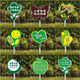 Cartoon green signboard care for small lawn prompts customized flower and grass slogans instructions outdoor garden tree warnings A-20 50x70cm