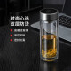 希诺（HEENOOR）玻璃杯双层隔热高硼硅杯子家用喝水男女便携车载水杯商务茶杯 E-6636-深蓝--礼盒装400ml