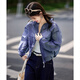 Shangjing -Jacke für Frauen im Sommer Neues Frauen leichter Freizeitspleißen im Freien leichte kurze Kurzjacke Kordel große Taschenschattierung Top