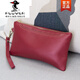 Pollover Damen Clutch Neues 2025 echtes Leder Modetrendy Handtasche Frauen kleine Tasche Mini personalisierte weiche Lederhandtasche mittelschwarz