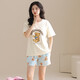 [纯棉][带胸垫]睡衣女夏款短袖短裤学生休闲可外穿家居服套装cker CKE-W6172-1A L