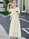 XAE luxury high-end brand short-sleeved dress for women 2025 summer new round neck embroidered vest small shawl set skirt blue L [recommended 110-120Jin [Jin equals 0.5 kg]]