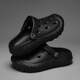 Guanmaopei Kinder weicher Bodenloch Schuhe für Jungen und Mädchen Sandalen Haus im Freien Gartenschuhe schwarz 24