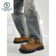 Woodpecker CleanyFit Mickey Big-head Derby Chaussures pour hommes Men's Retro Casual Business Workwear Chaussures Sole épaisses Chaussures à grande tête Brown Renforced 39