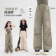 
Pitt Girls' Pants Spring and Summer New Style 2025 Children's Casual Paratrooper Pants Medium Large Children's Fashionable Loose Straight Work Pants 15261 Military Green + 15265 Apricot Color 160 cm