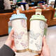 Yonghuan Butterfly Copa Termal de acero inoxidable Gran capacidad Paja Copa de agua portátil Girls 2025 Café de alta precisión BXAD6194 Cubierta de cerámica de 520 ml de 520 ml