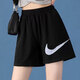 Nike (NIKE) women's summer sports suit, running and fitness training suit, trendy and fashionable breathable woven and quick-drying casual clothes, hooded short jacket jacket + shorts/two-piece set XL