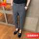 九牧王朝感裤子男款春夏薄2024新款男裤修身小脚男士九分休闲小西裤商 K723黑色九分裤 38 (3尺适合175-200斤)