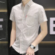 
VANCL2025 new ice silk short-sleeved shirt men's summer thin pocket shirt Korean casual plaid top 854 khaki 2XL 134-147Jin [Jin equals 0.5 kg]