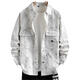 Veste en jean gtyuwvg pour garçons 2025 printemps et automne de la chemise adolescente nouveau style junior et lycée de mode masculine Top 16819 Black Letters XL (115-130jin [Jin est égal à environ 0,5 kg]))