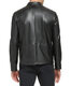 DKNY Men's Faux Laether Modern Racing Jacket Black Smooth Lamb XX-Large