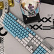 Logitech original K845 K835 Teclado mecánico con cable Eje de té negro de té negro Oficina de computadora de retroiluminación 9 Nuevo o más o menos blanco/blanco Capazón verde