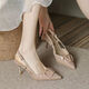 
Feiyao 6cm nude high-heeled sandals for women, summer wedding shoes, versatile skirt, high-end and atmospheric 37 high-heeled sandals-nude 6cm