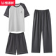 Hengyuanxiang Summer Shorts à manches courtes à manches courtes à manches courtes en pyjama masculin à trois pièces minces de grande taille de papa de grande taille de coton pur coton pur omm-3077-k15027 l