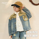 Mami Maca (MOMOCO) boys' shirt spring children's inner jacket trendy workwear label shirt white 90