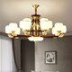 
HP's latest new Chinese chandeliers living room lights walnut color Chinese style bedroom dining room lights modern atmosphere HX9928 head three-color light