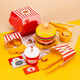 Chengliu House para niños jugando juguetes de cocina simulación de microondas belleza hamburguesa papas fritas modelo de regalo de cumpleaños de niña juego de microondas