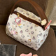Cute Cartoon Cady Cat Portable Cosmetic Bag Large Capacity Storage Bag Washing Bag Three-dimensional Handbag Women's Clutch Brown Belt Dot Cat Portable Cosmetic Bag