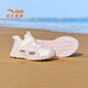 ANTA Children's Sandals, Girls' Shoes, 2025 Summer New Outdoor Baotou Small Shark Anti-collision Beach Shoes Ivory White/Light Soft Pink-1 33