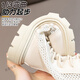Directly happy children's boots for girls' summer new hollow high boots performance model show white Martin boots student boots black 30 inner length 18.5cm