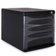 
Deli desktop file cabinet with lock drawer storage box large capacity information sorting locker office supplies [black] Four-layer lock + free label 9794
