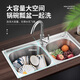TOTOl official direct sales sink double-slot kitchen stainless steel sink thickened 304 dish basin sink dish thick section 68*38 basic package