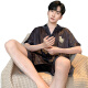 Modal Herren Pyjamas Sommereis. Seide Kurzärärmelenhose Feste Farbe Schwarzer Sommer Dünnstil Jungen Nachahmungsseide I Seide Home Kleidung Set 12532 [Yunduo-Baumwoll-Kreppstil] L (Empfohlener Höhe 170, Gewicht 100-1