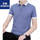 ROMON summer lapel short-sleeved T-shirt for men's casual youth collar top half sleeve versatile thin style handsome polo. Shirt QY686 black M 100-120Jin [Jin equals 0.5 kg]