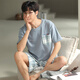 Modal solid color cotton pajamas men's summer short-sleeved teenagers thin cotton summer large-size home clothes pajamas set D1990 (A679) M (recommended 80-115Jin [Jin equals 0.5 kg])